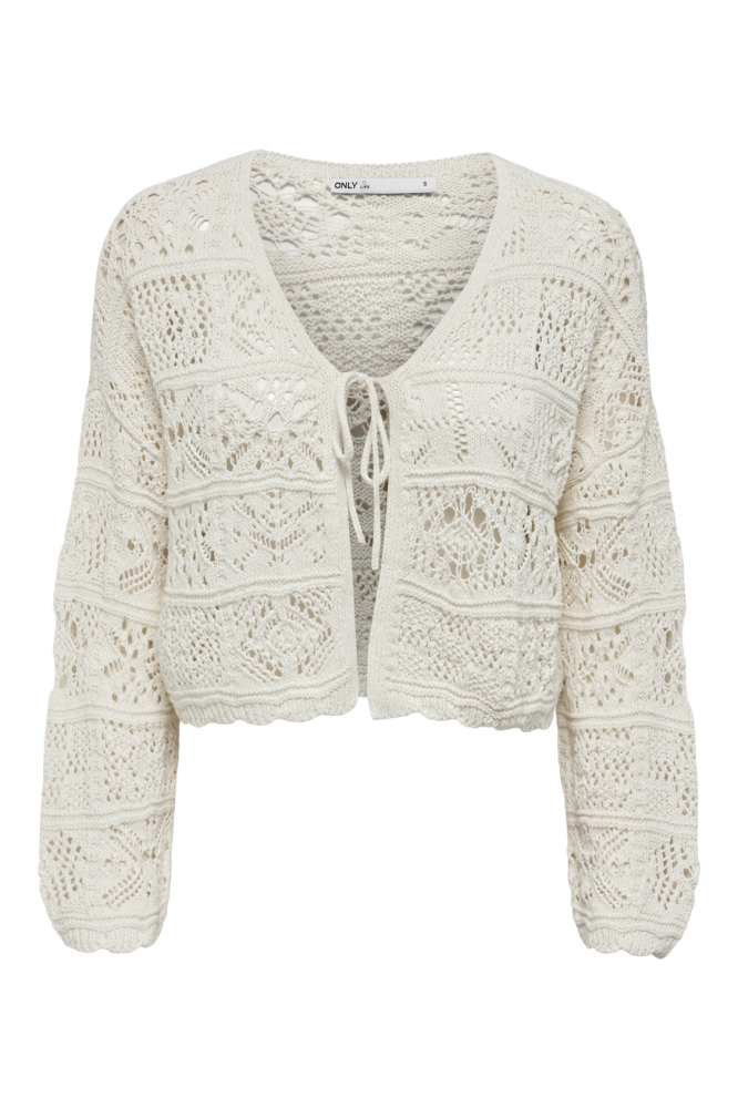 ONLBEACH LIFE 7/8 TIE CARDIGAN KNT 15257604 Cloud Dancer